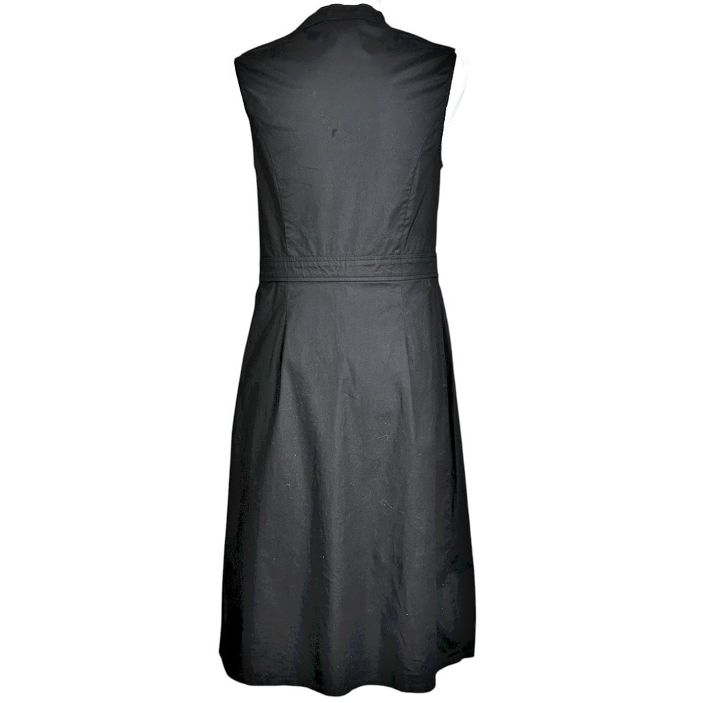 Shoshanna Midi Dress 10 Black Ruffles Split Neck Night Our Feminine - Picture 5 of 11